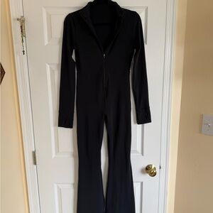 OPEN TO OFFERS!! Black Athletic Flare Leg Zipup Jumpsuit